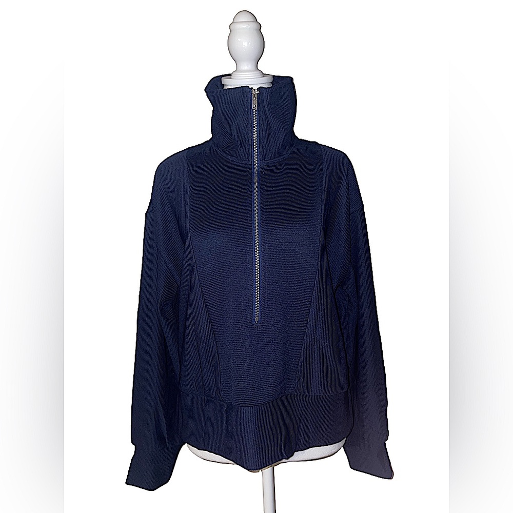 New in Package Navy Ribbed Zip Up Sweatshirt *make offers*